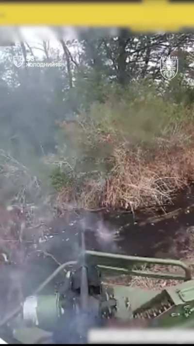 Ukrainian ground drone (UGV) equipped with a machine gun took out Russian soldiers and supressed enemy positions in the Kostyantynivka direction, Donetsk Oblast. 