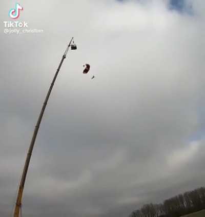 Testing how fast the chute can open