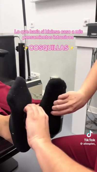 Nurse tickles patients feet