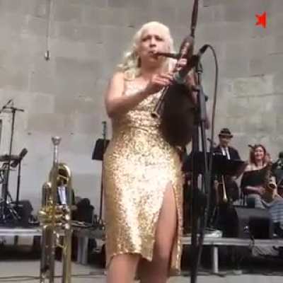 “What you need right now is an incredibly talented woman in a fantastic dress playing jazz on the bagpipes, you do”