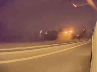 Fatal car crash on a highway