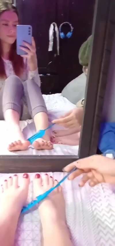 Irene feet tickled in the mirror by Angelica Mobile versión Available clip4sale (countdown and joi tickle video)