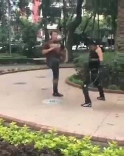 I came to the square to enjoy my ice cream and a fight begins