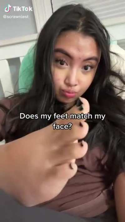 @scrawniest face feet match