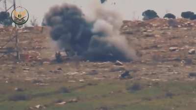 NLF ATGM strike on a pair of Syrian Army techincals - al-Rashideen, W. Aleppo - 2/7/2020