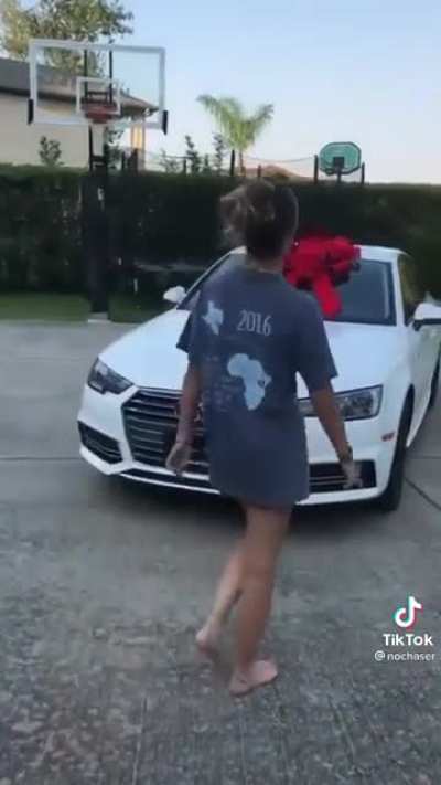 I hopes she’s okay and able to drive without crashing it...