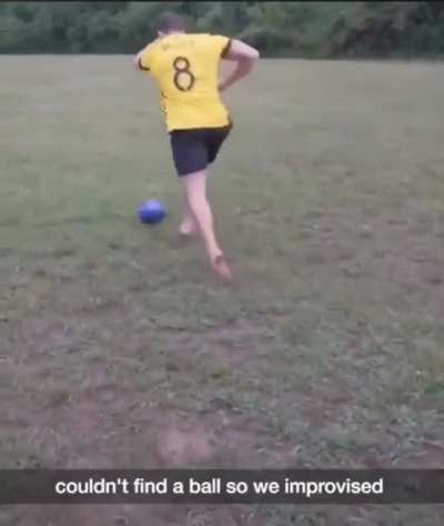 Let's play soccer with a bowling ball