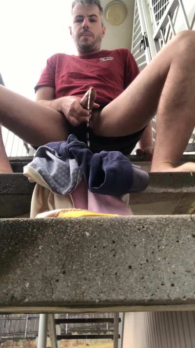 Pissing all over my clothing outside