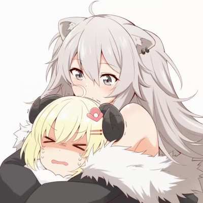 Botan giving Tsunomaki a Hug