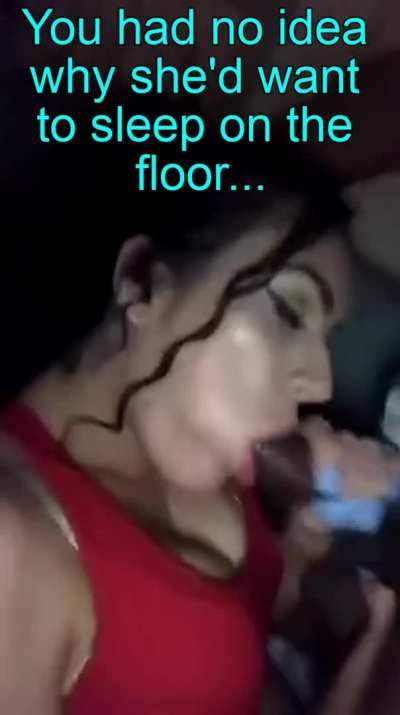 Now she sleeps out in the living room whenever they stay over