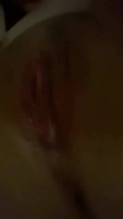 I love watching his cum drip out of me