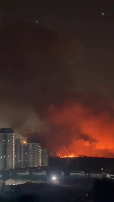 View from infopark of bramapuram waste plant 🔥