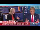 CBSNews reporter Paula Reid presses Trump on a month long gap in his administrations response to Coronavirus.