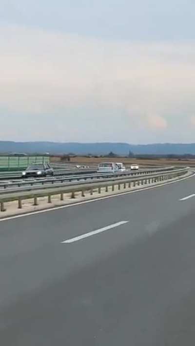 What could go wrong driving on the opposite side of the highway