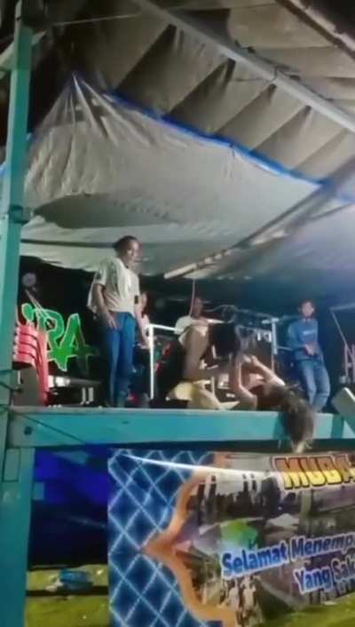 Transgender performer fights off attacker during a concert in Indonesia