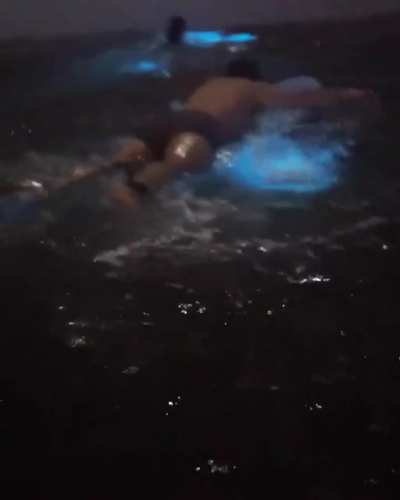 Magical glowing blue oceans created by billions of microscopic single-cell bioluminescent organisms known as sea sparkles