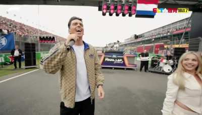 Floor performing The Final Countdown (Europe) at the pre-race show of the Formula 1 Dutch Grand Prix today