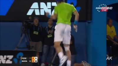 Watch it one thousand time. And you'll wonder one thousand time how the hell he won the point
