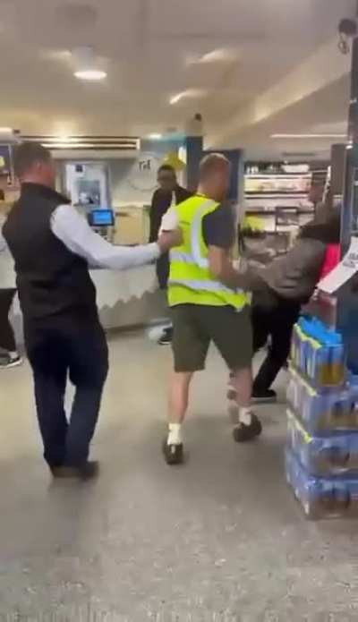Delivery driver launches woman 