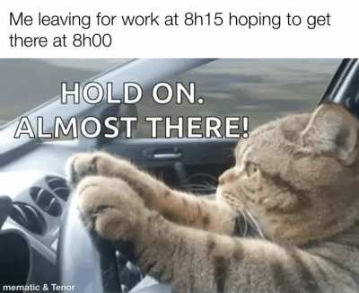 *gets there at 8h10