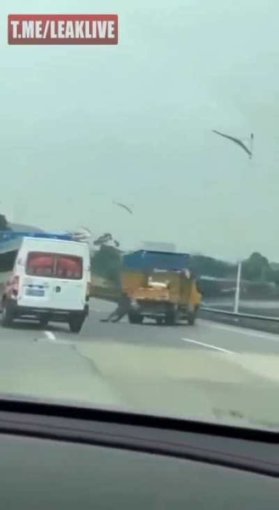 Dude hangs on for dear life