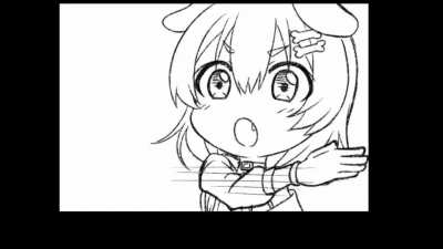 Korone slapping Mio