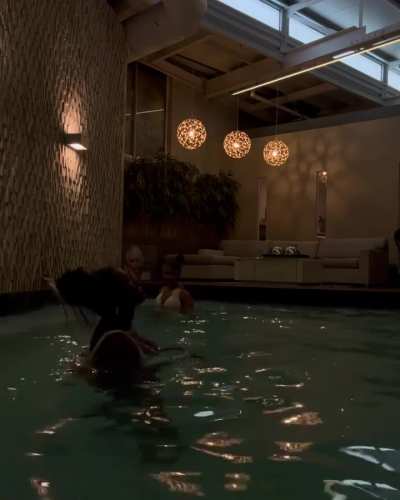 Hotties' night dip.