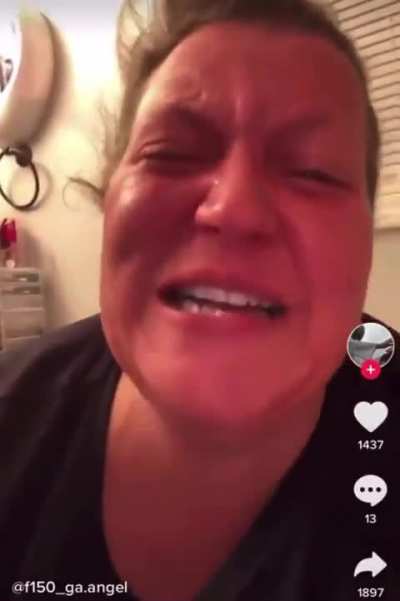 Lady is hysterical that there's no flags in America anymore