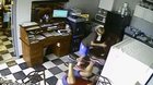 Kid accidentally steal chair from dad