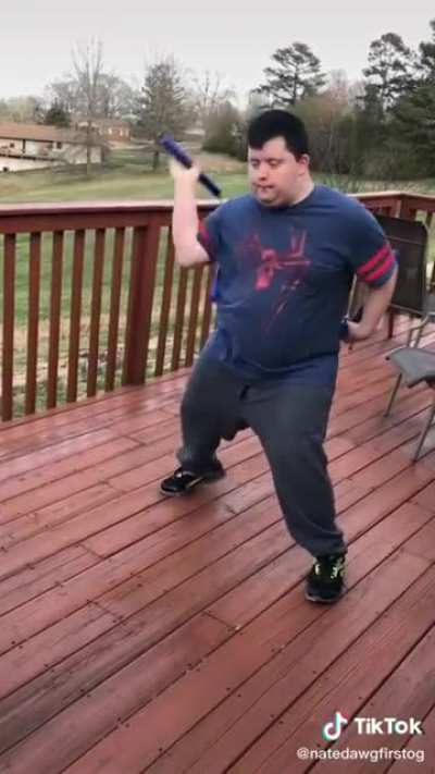 Impressive nunchaku skills