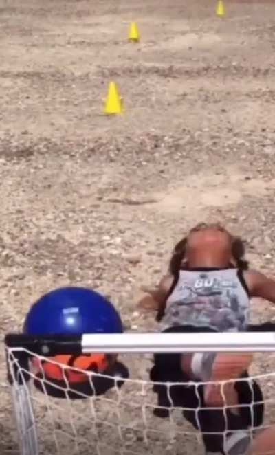 To kick a ball...