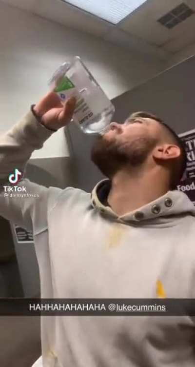 Drinking hand sanitiser