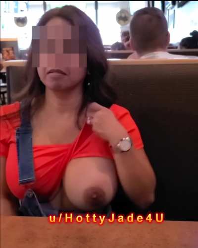 My big Desi boobies at a local diner