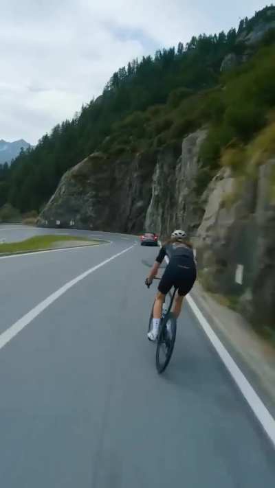 Entitled cyclist, and entitled follow camera operator…