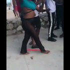 Woman slaps man. Gets KOed.
