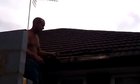 Idiot tries to remove a wasp nest with a saw