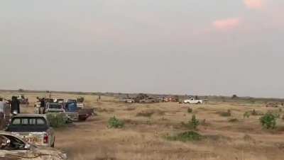 A mob of RSF and allied tribesmen storm a Sudanese Army base in Darfur