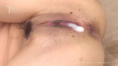 Same cute Tokyo Hot girl gets 10 creampies in a row and major lava flow