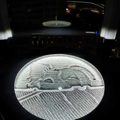 Timelapse of the Sisyphus sand art table, the little ball is controlled by a magnet