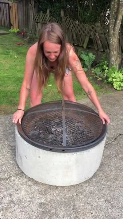 Someone was getting rid of this sump ring and I thought “maybe my fire pit would fit in that”