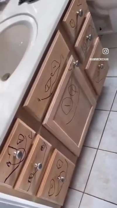 Kid draws on everything