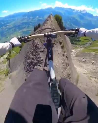 Ridge running on a bike.