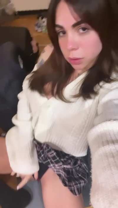 I love Mini skirt! you should get on your knees close to where I'm sitting I'll show you a surprise