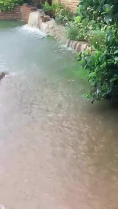 instant freshwater lake with waterfalls. Johannesburg, South Africa 10Feb2023