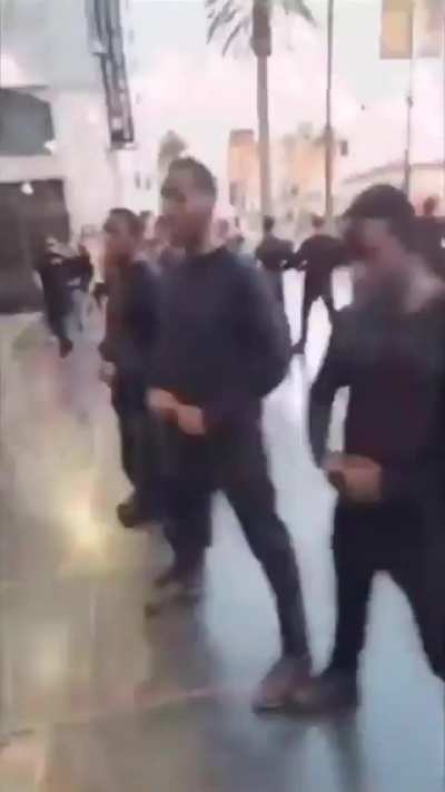 Heil hitler being preformed by the hooligans at diddys walk of fame star
