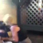 She viciously attacks him and nobody stops her, some laugh and at the end they asked her if she was okay, imagine if the dude retaliated, all those simps would've jumped on him to death.
