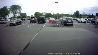 Shopping cart handler having a bad day