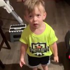 His mother left him to go to work without kissing him and now he is complaining to his father😂😂
