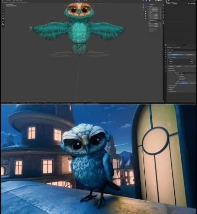 Rig preview vs. Final 3D animation