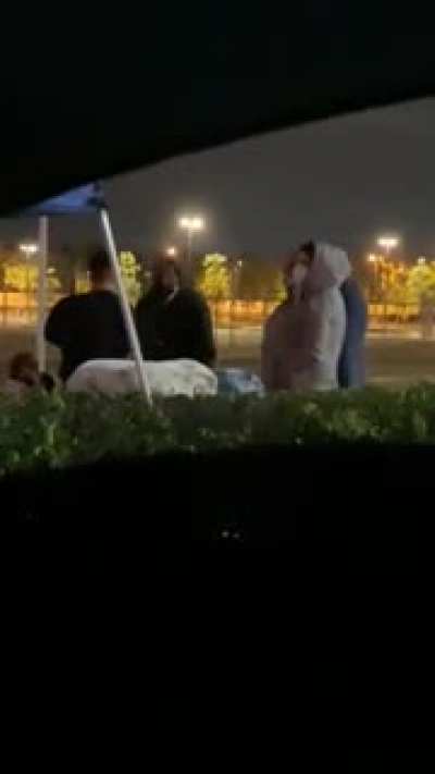 Tustin Confrontation: Perma-Camper Defending His Chairs
